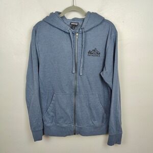 Patagonia Fitz Roy Scope Lightweight‎ Full-Zip Hoody Mens Small Blue Organic